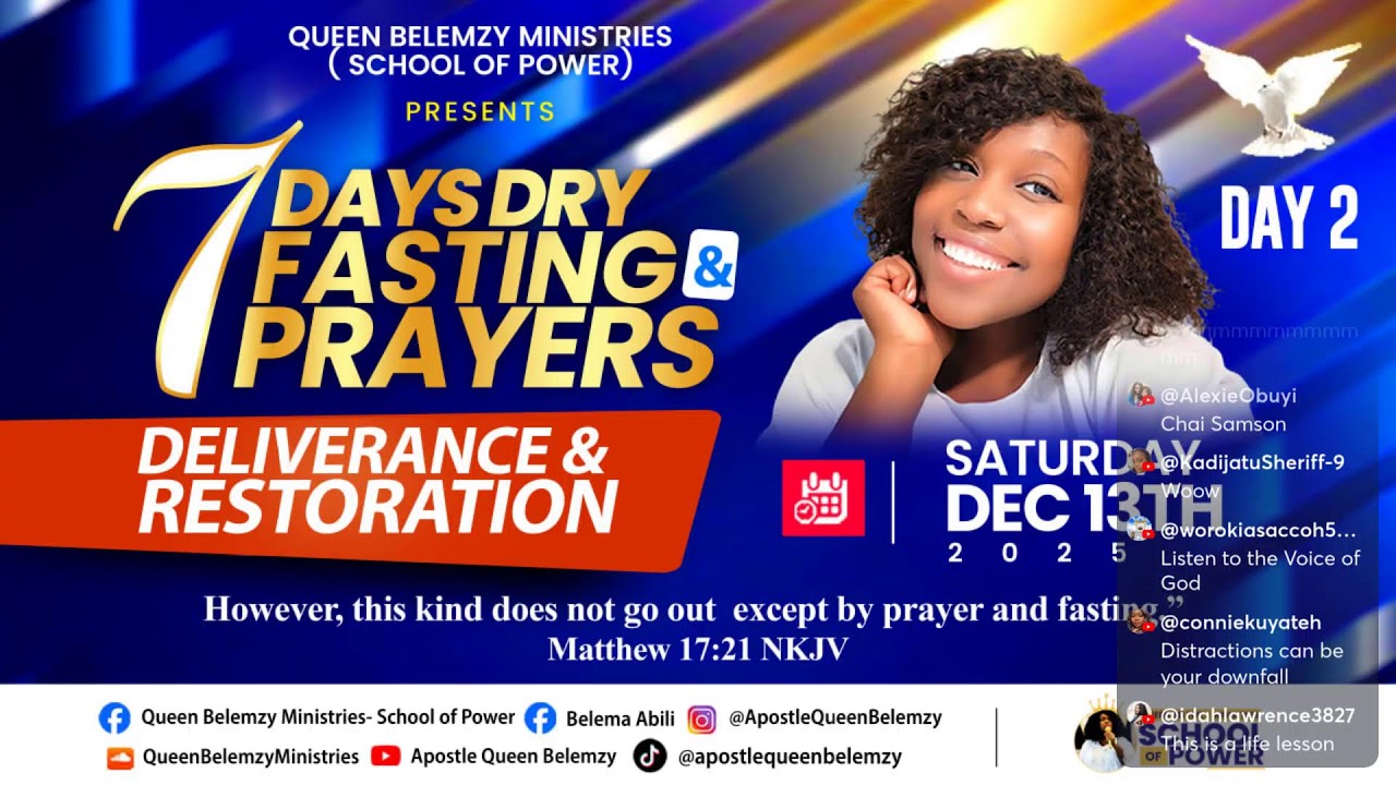 Day 2 of 7 Days Dry Fasting and Prayers for DELIVERANCE & RESTORATION.
