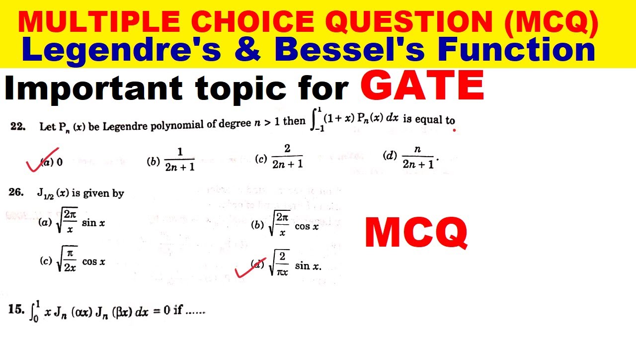 #20 MCQ of Legendre's and Bessel's function | Objective Question of  Legendre's and Bessel function