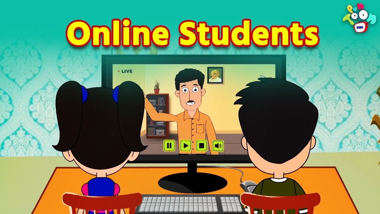 Online Students | Students During Online Classes | Animated | English Cartoon | Moral Stories