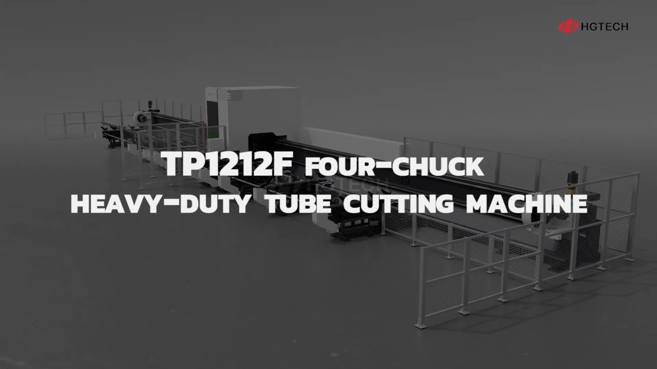 【HGTECH】Four-Chuck Heavy-Duty Tube Cutting Machine Automatic Loading and Unliading without Tailing
