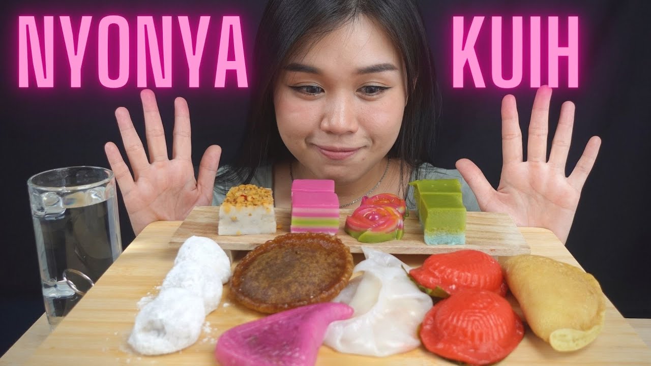 Traditional Nyonya Kuih ASMR Mukbang | Real Eating Show | Kuching Kuih Muih