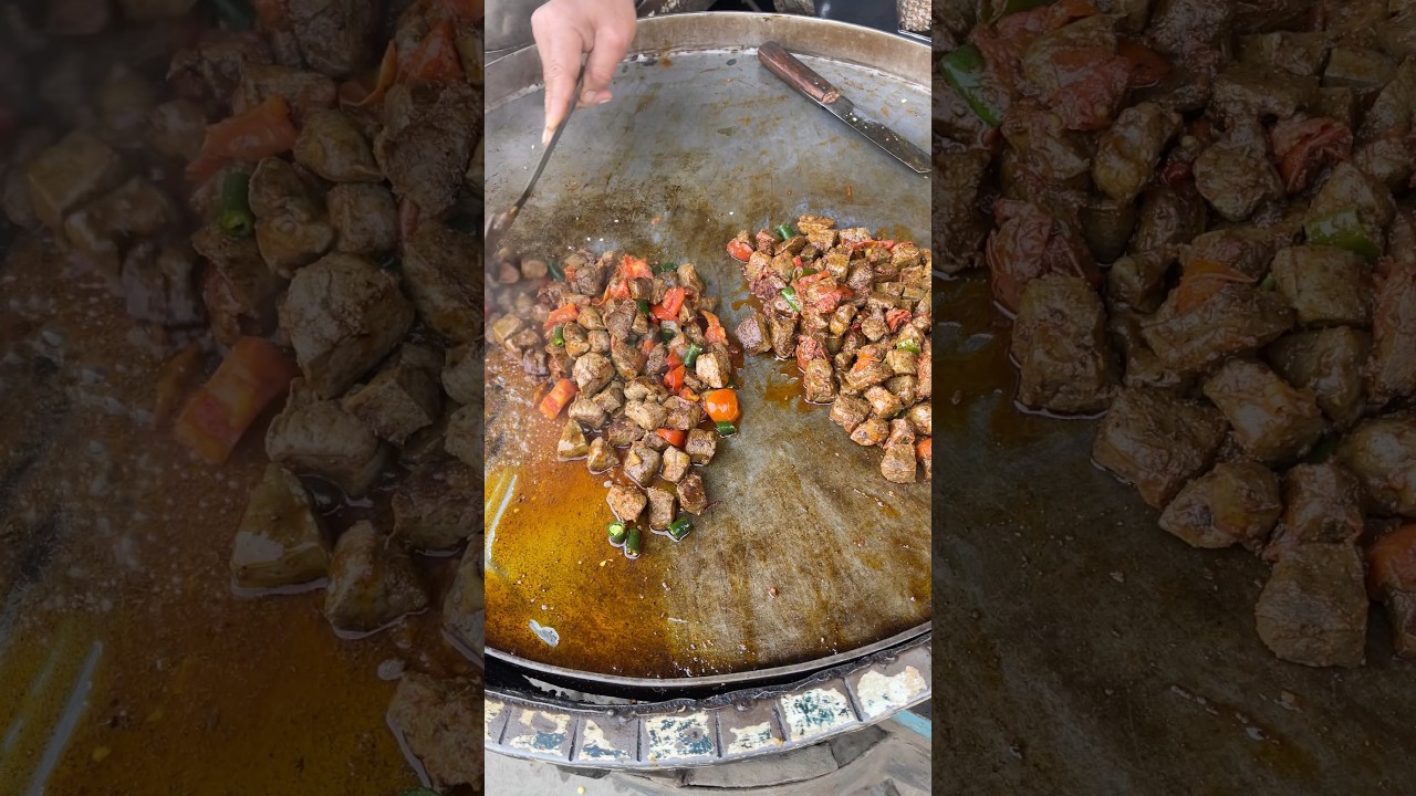 Ultimate delicacy of Tawa liver fry with spices #liverfry #food #foodie #fyp #shorts