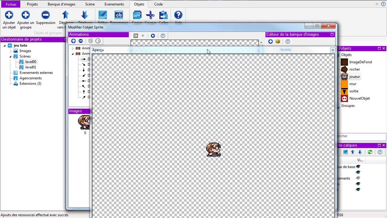 GDevelop - Animer le personnage joueur