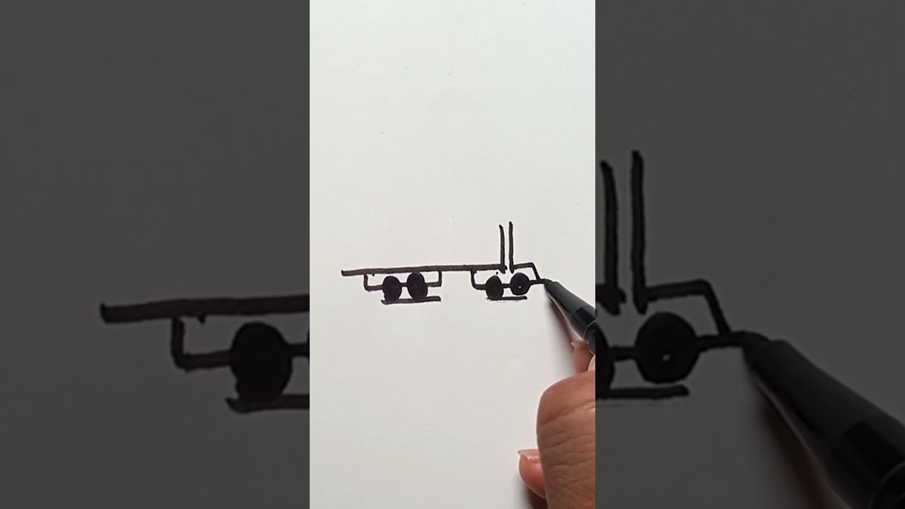 Truck Drawing in Style  #lineartwork #art #drawing #lineart #shortsdrawing #reels