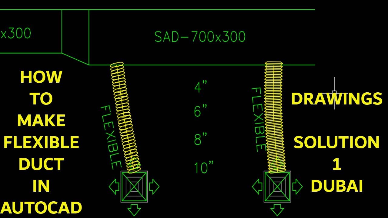 HOW TO DRAW FLEXIBLE DUCT IN HVAC-HVAC FLEXIBLE DUCT IN AUTOCAD-DRAWINGS SOLUTION 1