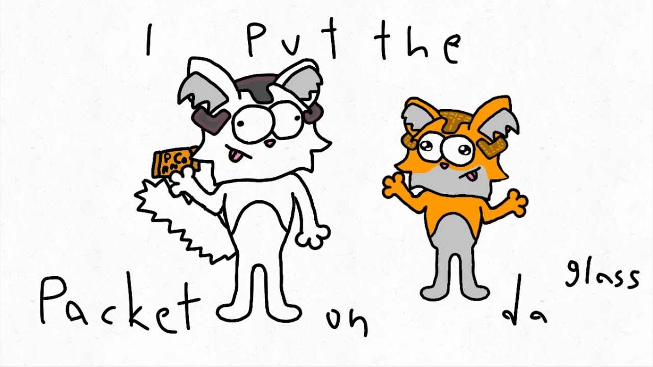 I put da packet in da glass