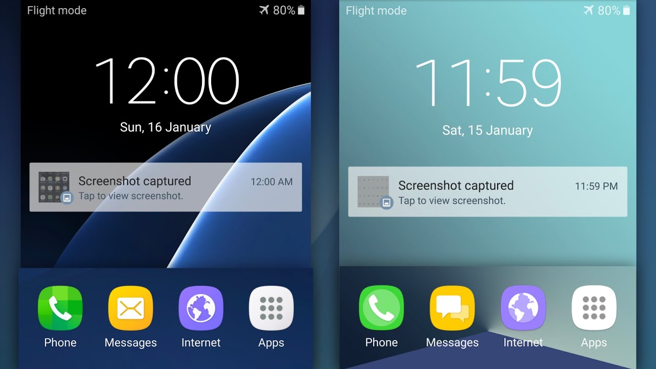 Galaxy S7: Default vs Note 7 Replica Themes!