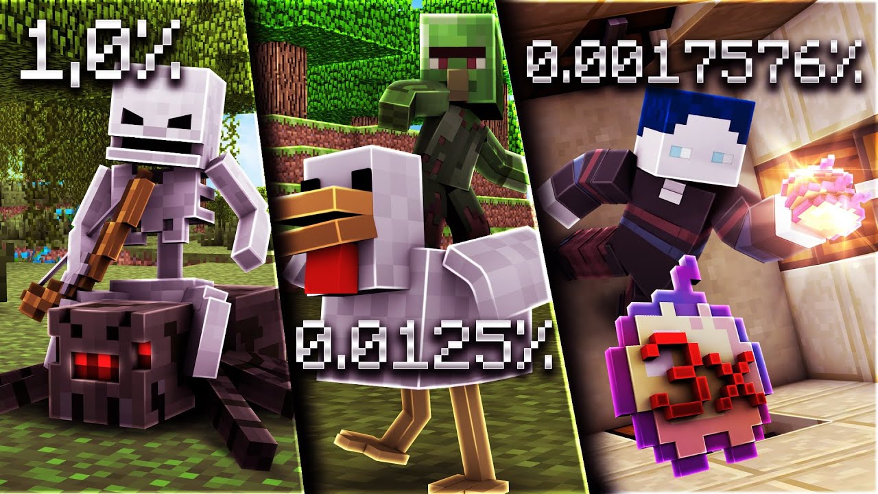 Die SELTENSTEN DINGE in MINECRAFT finden (0,00176%)