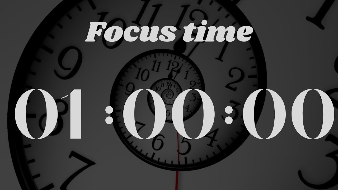 1 Hour Focus Timer 🧡 Spiral Clock Background 🧡 ASMR Tick Tock | Deep Focus & Productivity