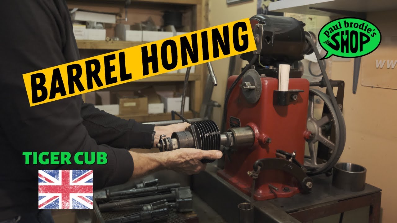 Honing a Tiger Cub barrel using a Sunnen pin-hole grinder // Paul Brodie's Shop