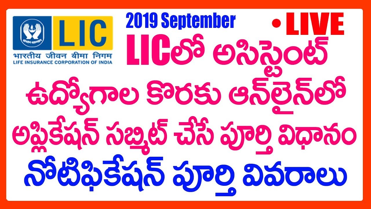 How To Apply For LIC Assistant Jobs 2019 in Telugu - LIC Assistant Recruitment Notification 2019