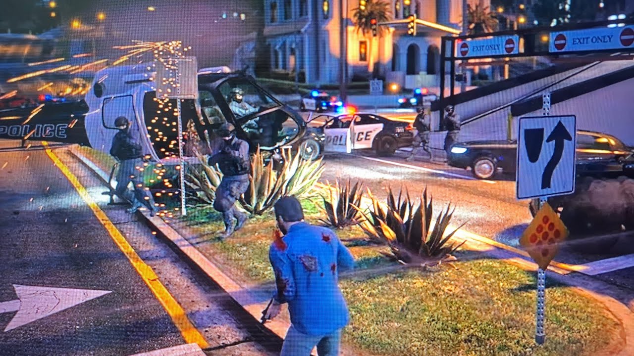 Grand Theft Auto V MICHAL FIGHTS TO POLICE 😎🚁#gaming  @Hardgaming21-f5h #viralvideos