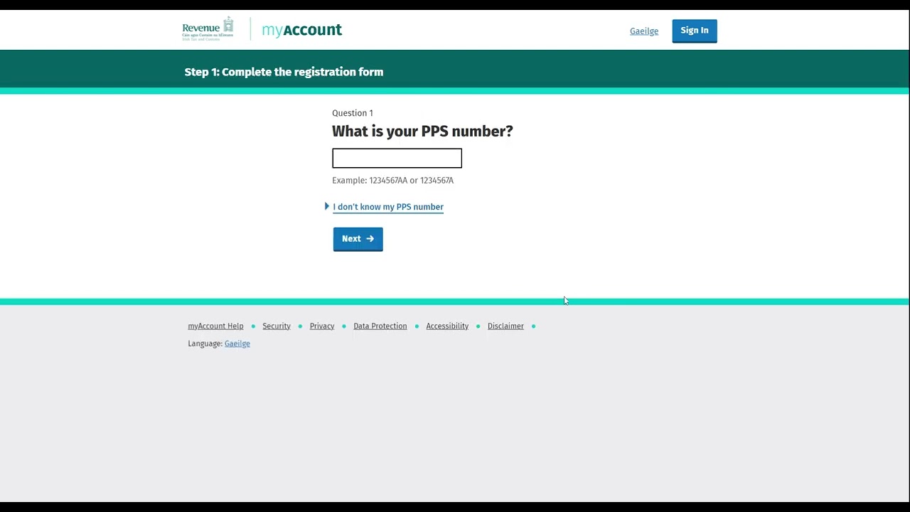 Registering your new PPS number with Revenue