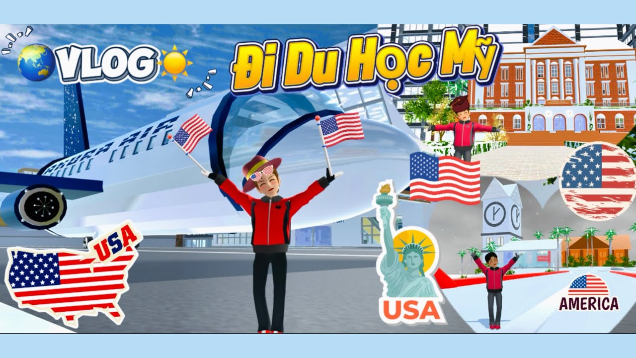 😜😜Vlog: 🇺🇸 Đi Du Học Ở Mỹ!!! #sakuraschoolsimulator #sakuraschool #funny #viralvideo #foryou