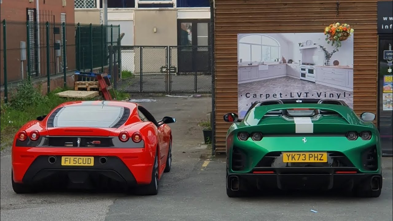 cars in alderley edge, May 11th(Ferrari F40, 812comp Aperta, X2 360CS, Aventador SV, X2 aventador S)