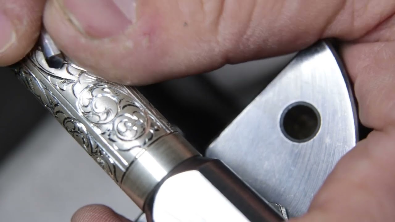 Sterling silver pen making - shading, hand engraving