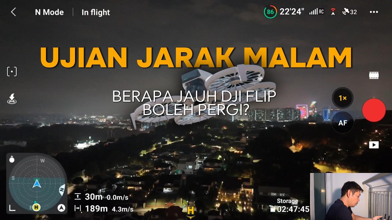 DJI Flip | Range Test Pada WAKTU MALAM