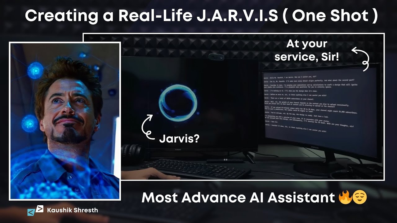 Creating a Real Life Jarvis 🔥😎 ( One Shot ) | How To Make Jarvis | Jarvis Python | Shreshth Kaushik
