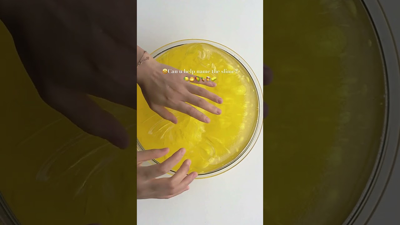 Crystal yellow slime ASMR ! #slime #relax#asmr #slimebubbles #oddlysatisfying
