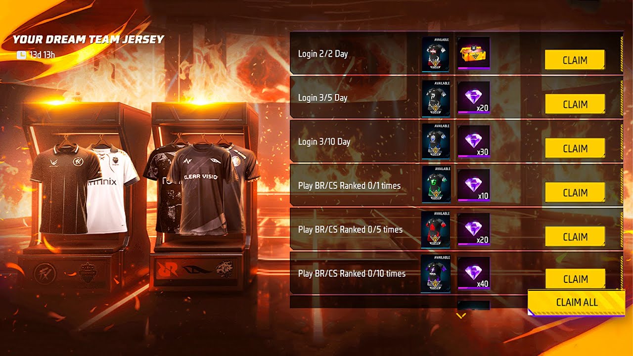 FREE Team Jersey FFWS Grand Final in Free Fire 🏆 | Choose 1 of 3 T-Shirts Event Free Fire