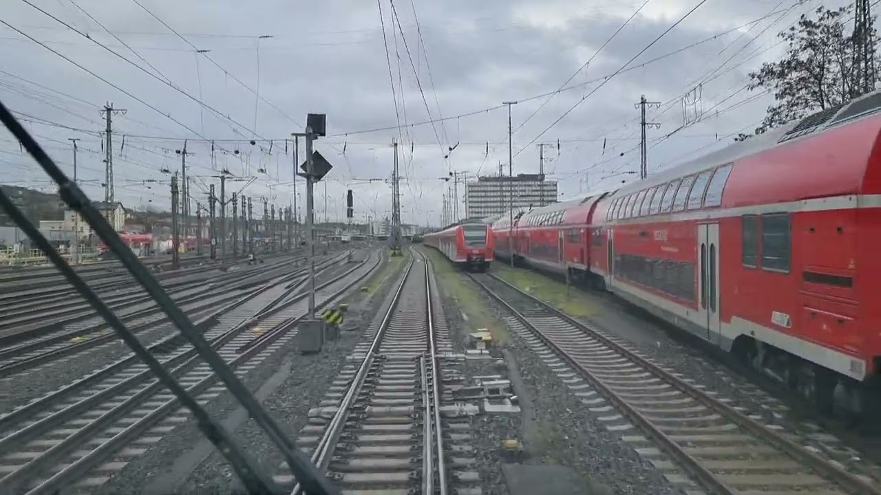 Führerstandmitfahrt. Würzburg - Fürth - Nürnberg Rbf. Cabview. Z kabiny maszynisty. BR-193 Vectron.