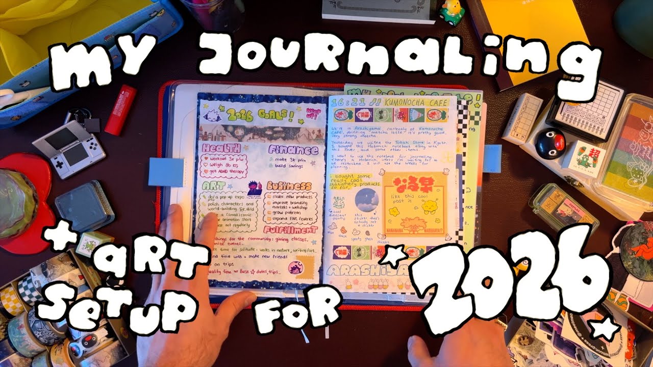 my 2026 journal & art setup ☆ hobonichi, sketchbook tour & stationery