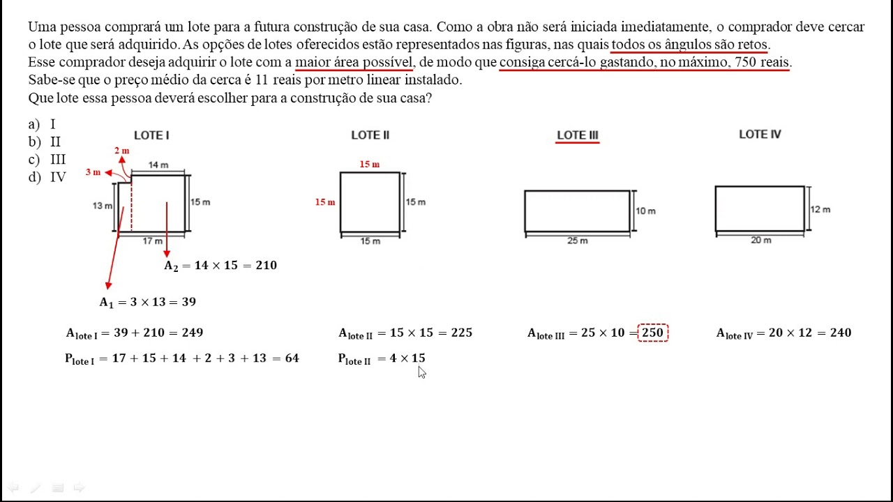 QUESTÃO 34 - ÁREAS e PERÍMETROS