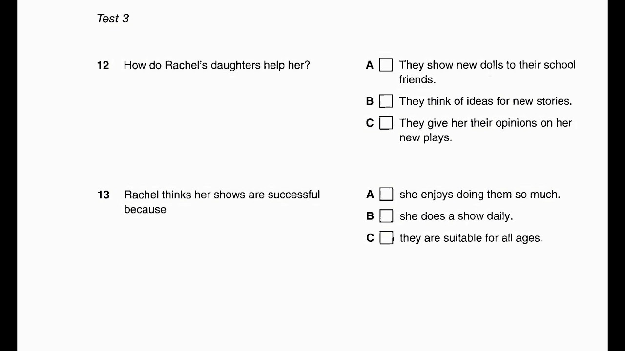 Study English online (B1). Preliminary English Test (PET) Listening Book 5 : Test 3 part 2