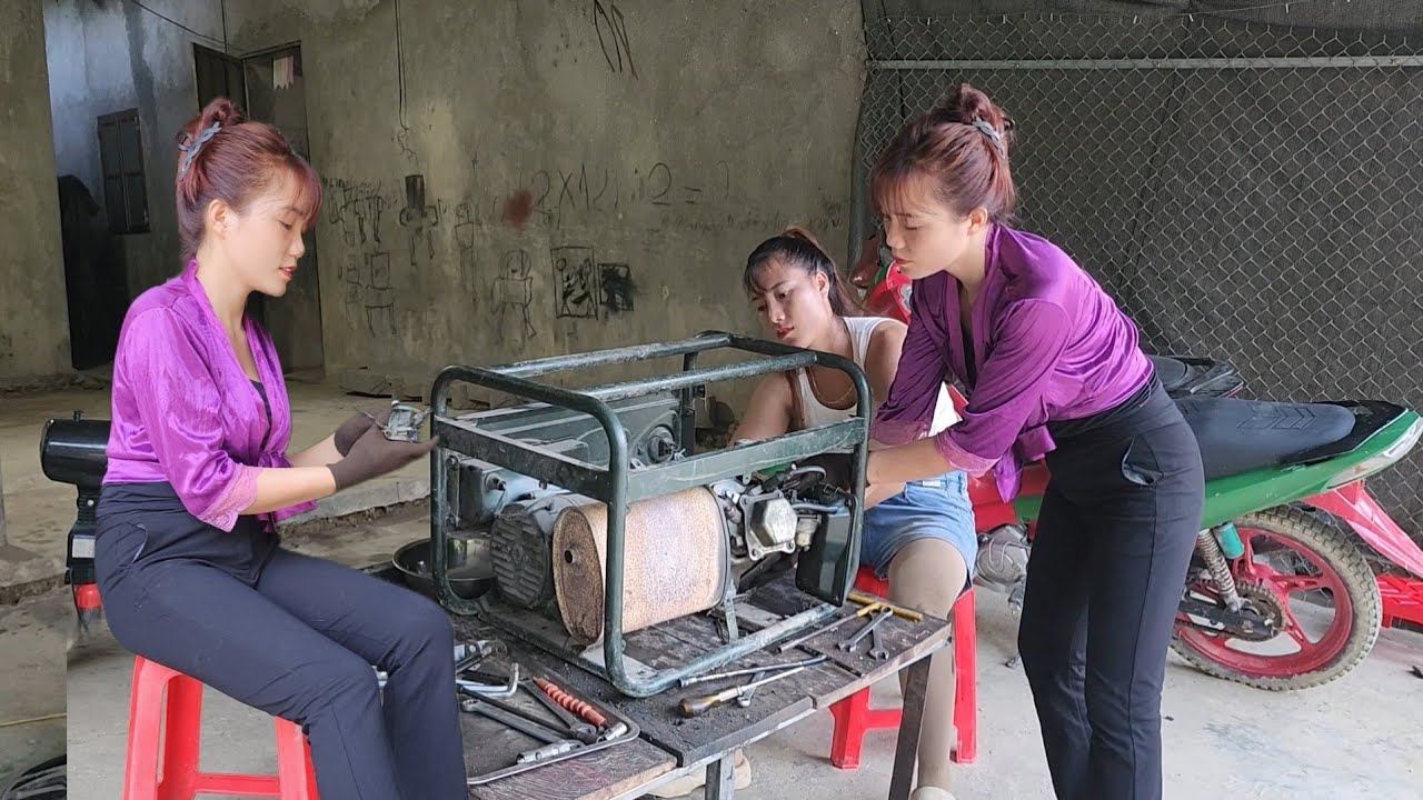 Repair girl: repairs the old generator, helps the neighbor have electricity for lighting