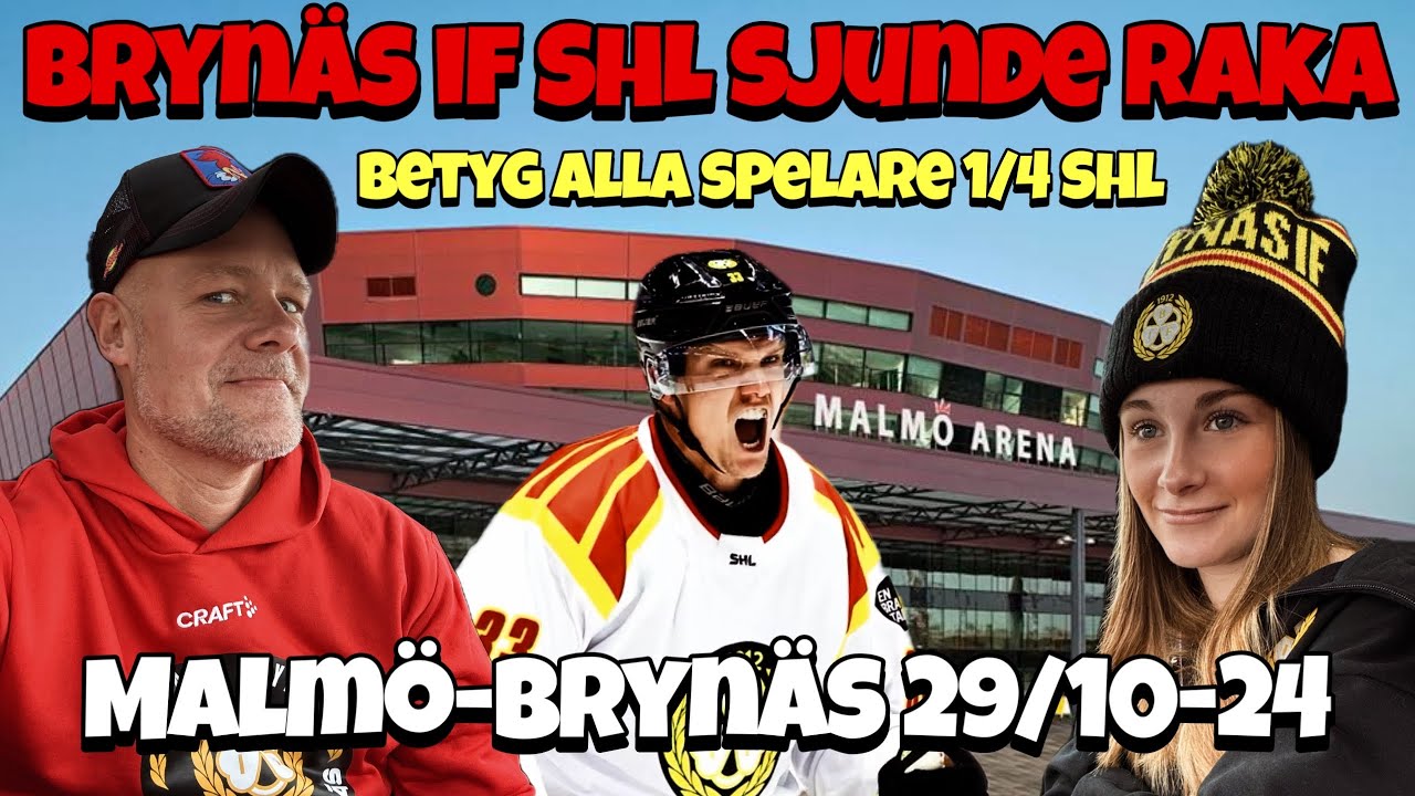 Brynäs IF SHL sjunde raka - Betyg alla spelare 1/4 SHL - Malmö-Brynäs 29/10-24 (Avsnitt 54)