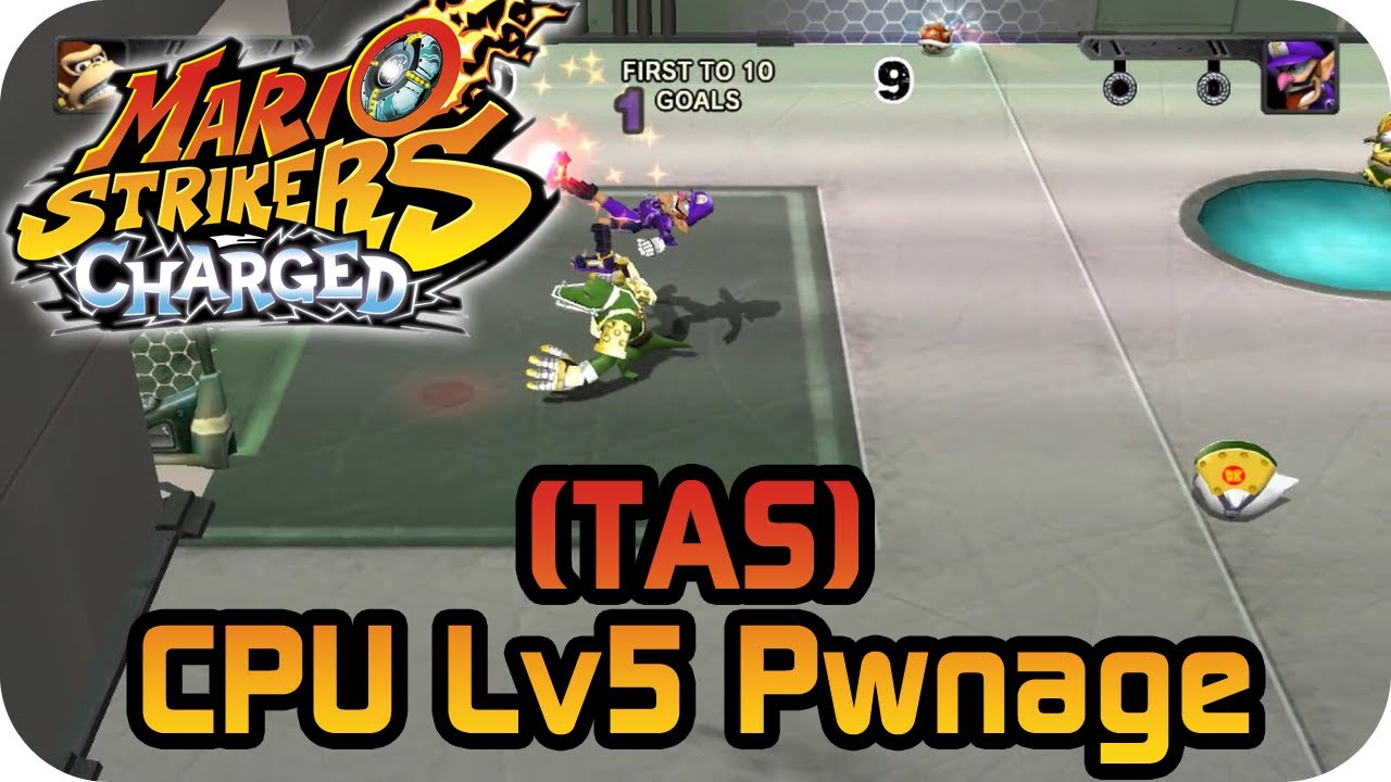 Mario Strikers Charged (TAS): How to beat a CPU Level 5 (Legend Difficulty) easily.