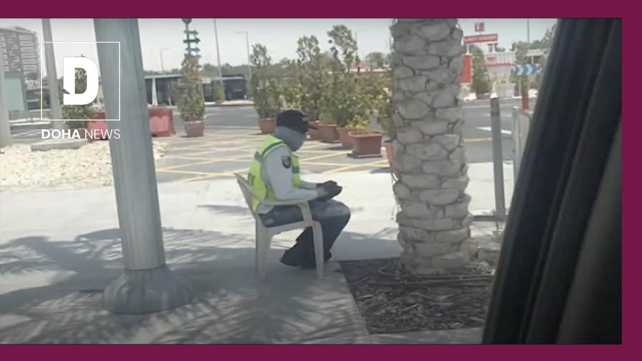 Security guards working under boiling summer sun in Doha