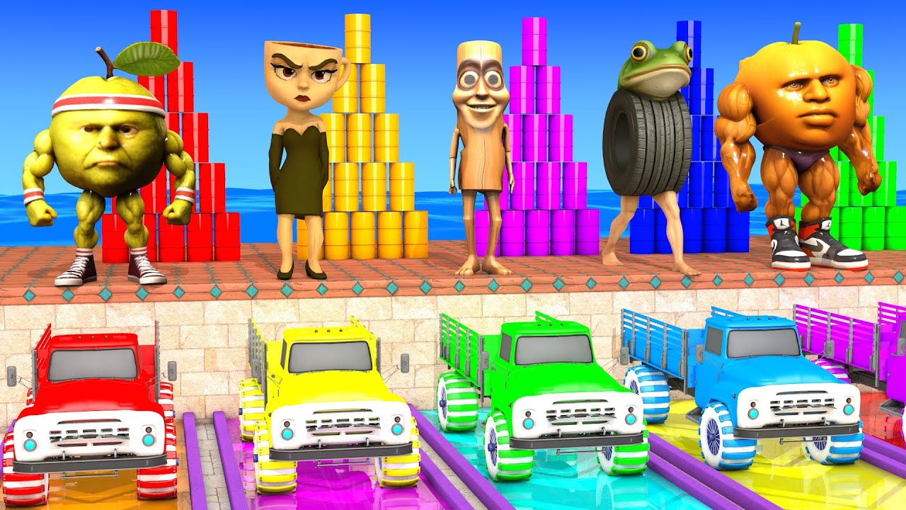 Long Slide Game With Cow Elephant Gorilla Hippopotamus Tiger 3d Animal Game Funny 3d Animals