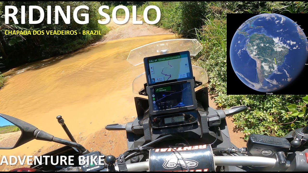 SOLO MOTORCYCLE RIDING OFFROAD ON A ADVENTURE BIKE