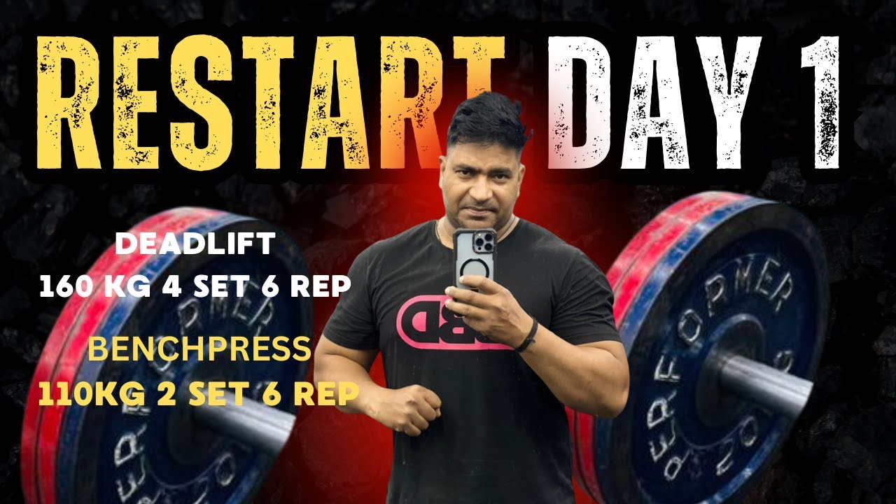 RESTART DAY 1: POWERLIFTING . VEGETARIAN & NATURAL | STRENGTH REBUILD JOURNEY BEGINS #restart