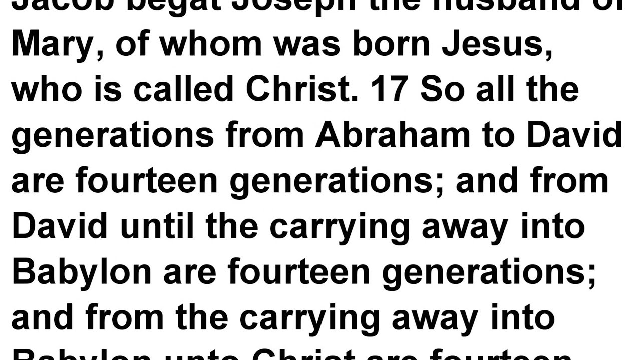 Matthew 1 KJV Read Along Audio Bible with Scrolling Text
