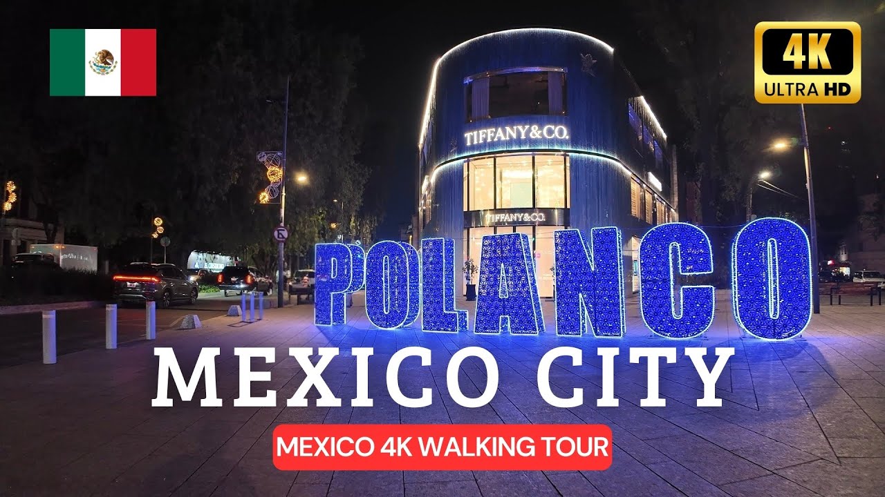 Polanco Mexico City Walking Tour | Masaryk Iluminada por Navidad | CDMX 4K 🇲🇽