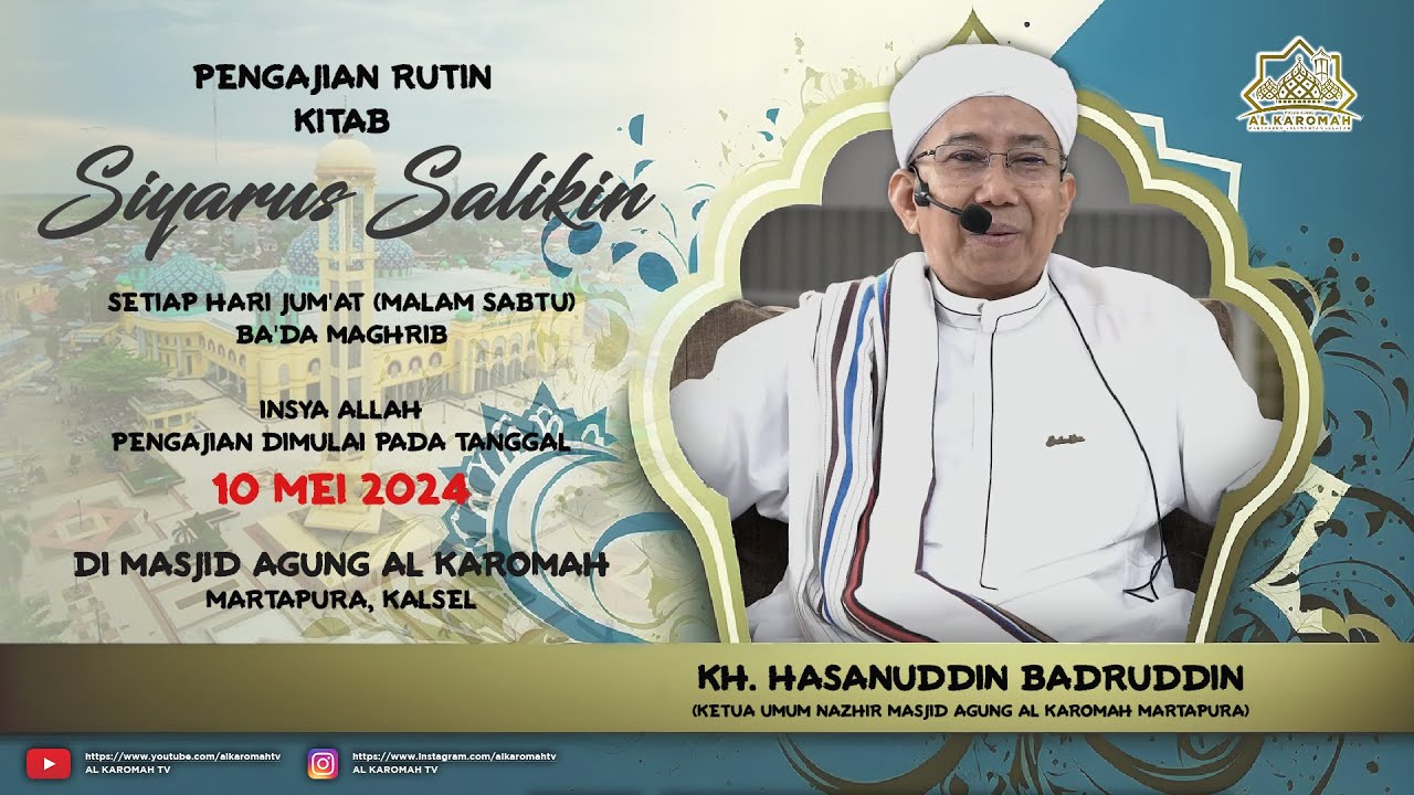 AL KAROMAH TV - LIVE PENGAJIAN KH. HASANUDDIN BADRUDDIN | 10 MEI 2024