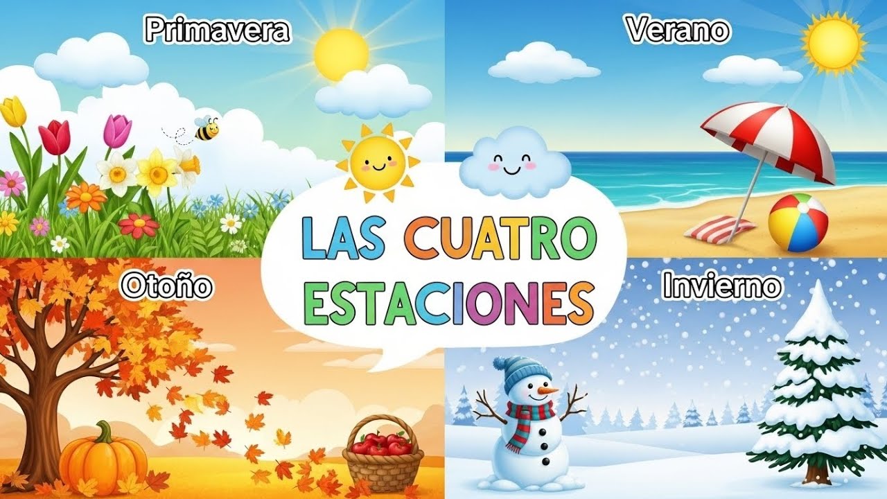 🎉🌸 ¡Cantemos las Cuatro Estaciones! | Canción Infantil Alegre y Educativa ☀️🍂❄️🍃