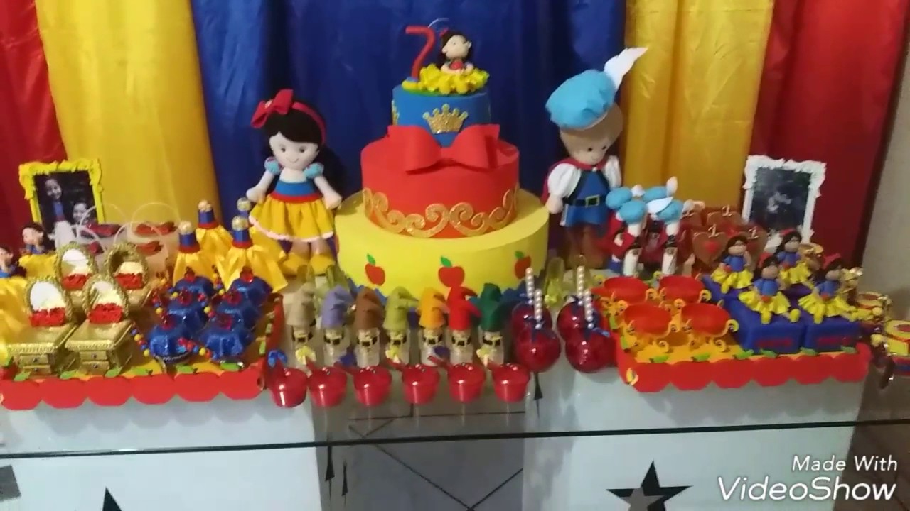 Festa Branca de Neve Decoração e fotos da festa  #Marifaz7