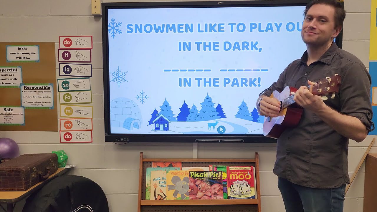 1st and 2nd Grade - Snowmen at Night