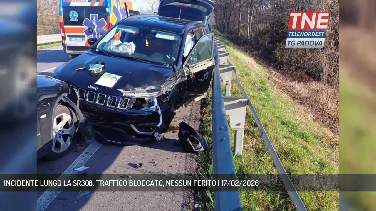 INCIDENTE LUNGO LA SR308: TRAFFICO BLOCCATO, NESSUN FERITO | 17/02/2026