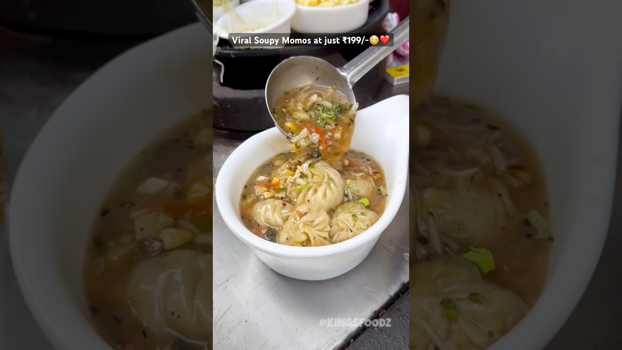 Delhi&rsquo;s Viral Momos Soup🤤😱 at just ₹199/- #shorts #momos #indianstreetfood
