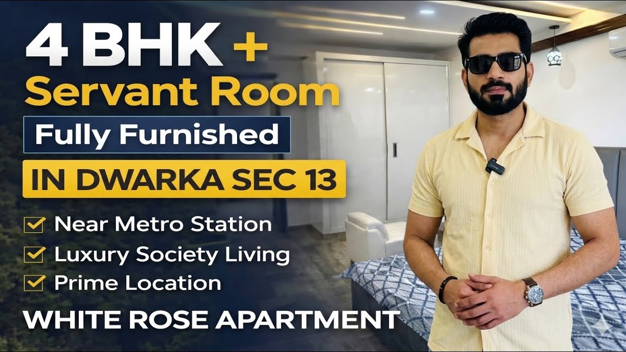 Luxury 4BHK Fully Furnished Flat with Servant Room | White Rose Apartment Sector 13 Dwarka |For sale
