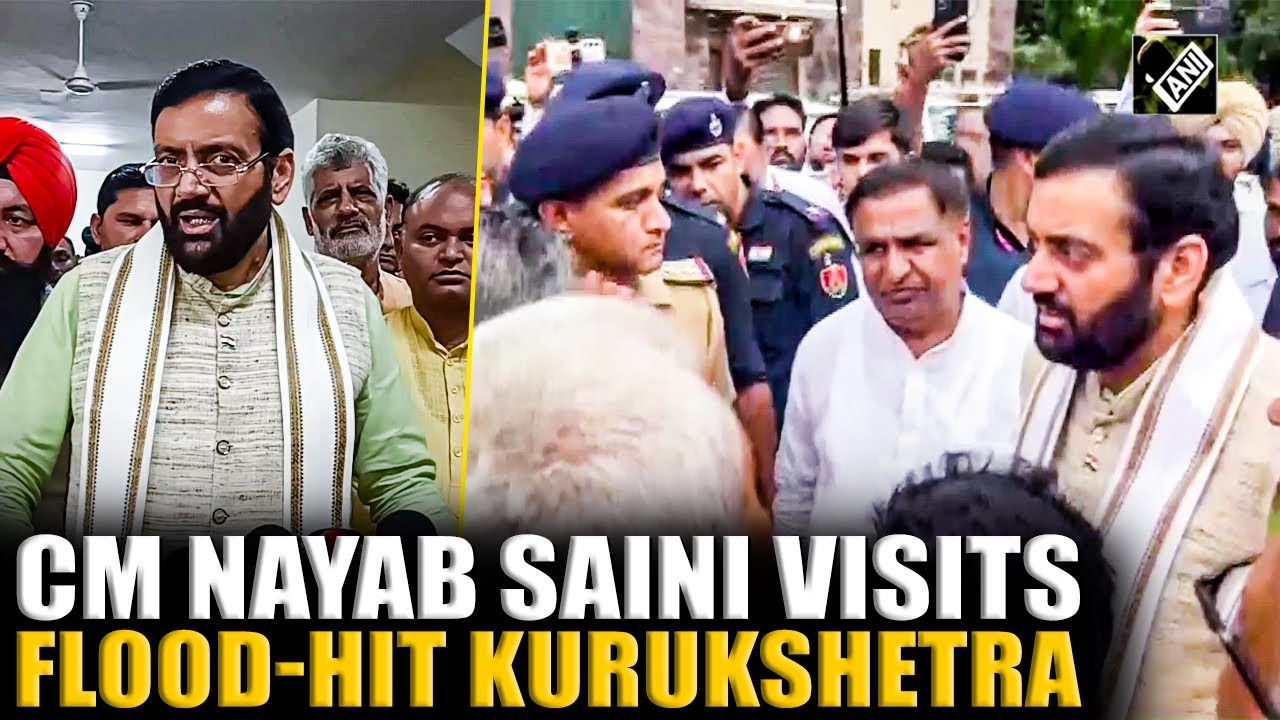 Haryana CM Nayab Saini visits flood-hit areas, urges unity, slams Congress for politicizing crisis