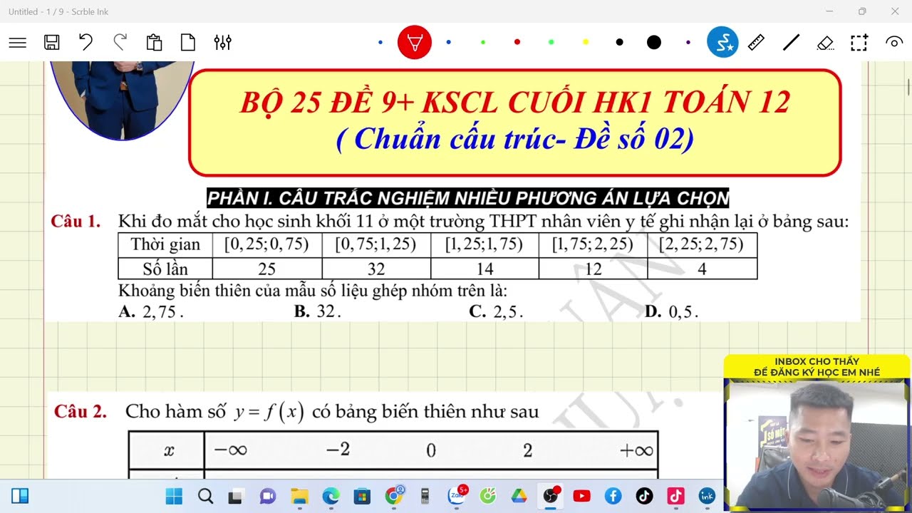 [  TOÁN 12] LIVE CHỮA ĐỀ CUỐI HK1 (ĐẾ SỐ 12)