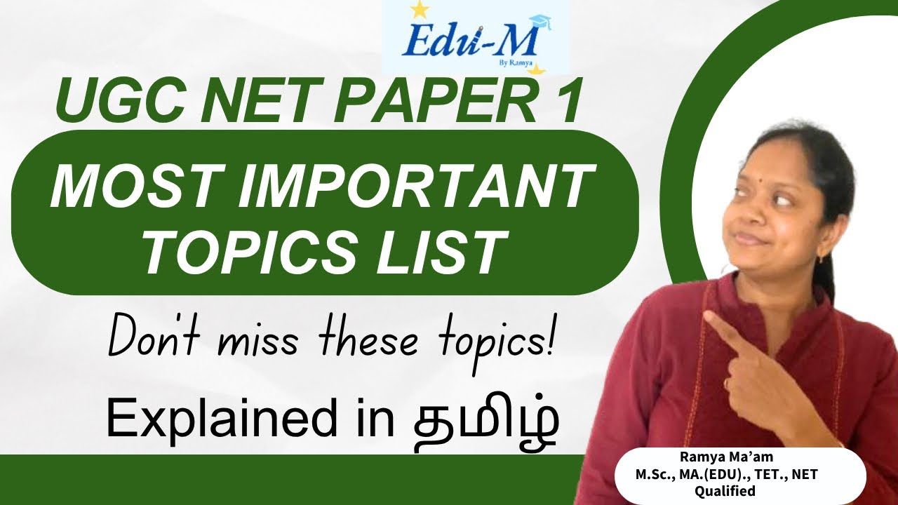UGC NET Paper 1 | Dec 2025|  Check list | Complete Important Topics Discussed| Explanation in Tamil