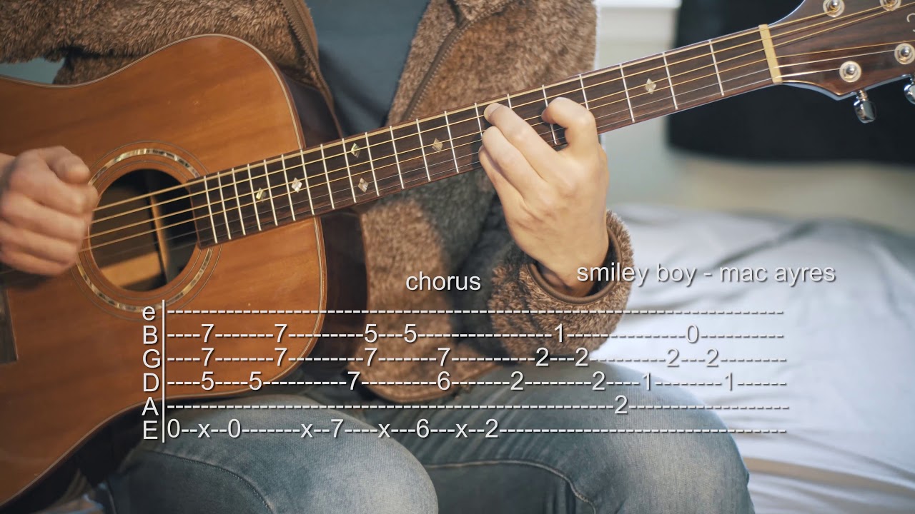 How to Play Smiley Boy - Mac Ayres - Guitar Tabs (Full Acoustic Instrumental)