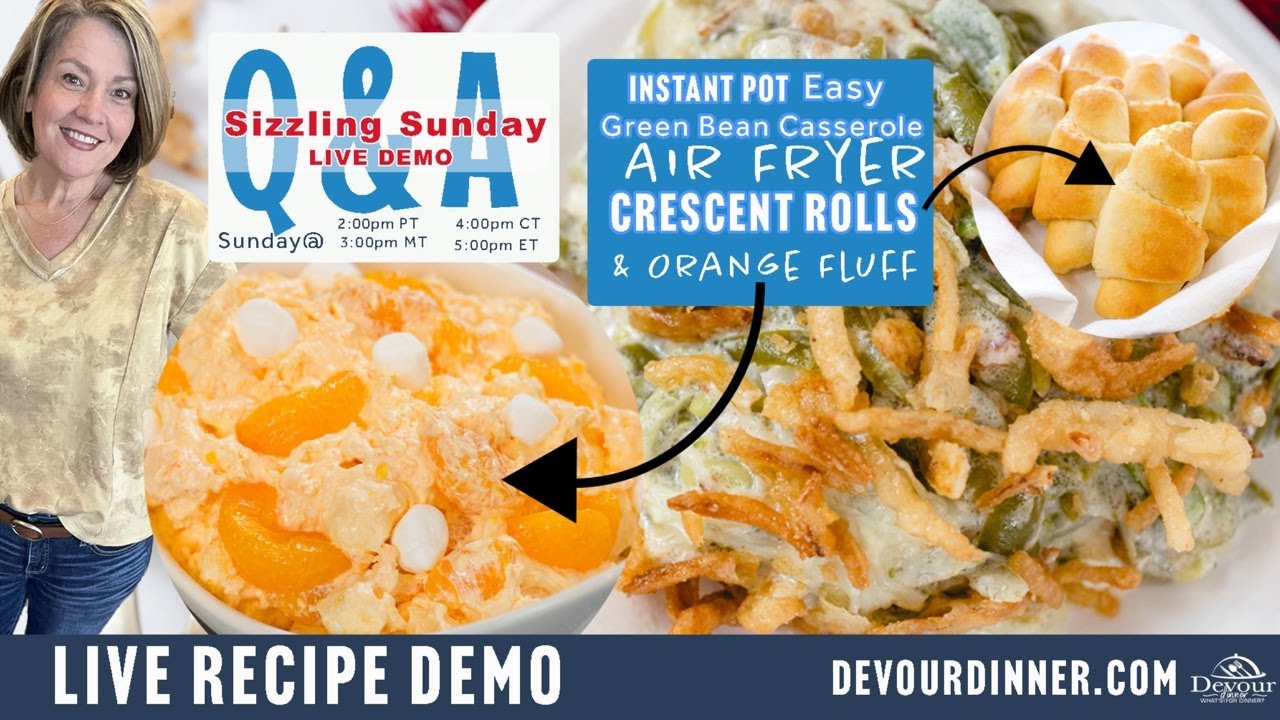 BEST Thanksgiving Recipes made EASY - Sizzling Sunday LIVE Recipe Demo: Green Bean Casserole & more