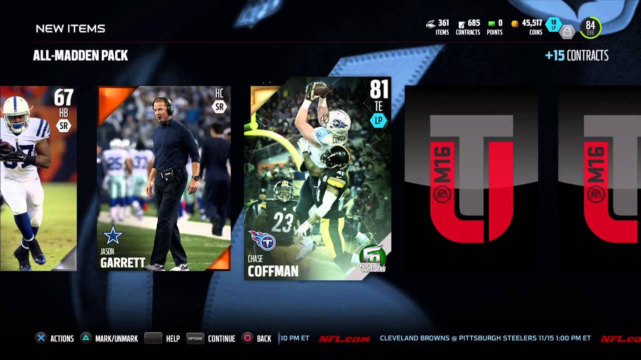 Madden 16 NFL Journey II: Bad Weather Solos Pack Opening